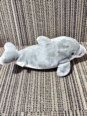 SeaWorld Dolphin Plush Toy Gray 14 in